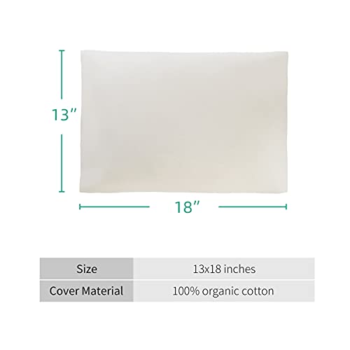 Organic Cotton Pillow Case - One Pack 13"x 18" Kids Pillow Pillowcase with No Zipper - 300 TC Thread Count - Soft, Safe and Hypoallergenic - Off White - size: 13"x18"