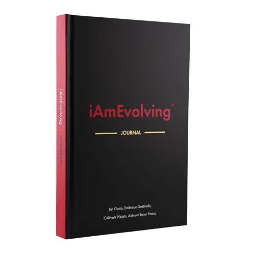 Daily Gratitude, Goal Setting & Habit Tracker Journal for Women & Men with 9-Point Emotional Wellness Scale — iAmEvolving™ 288-Page Hardcover Personal Growth Planner (Black Cover) - color: Black
