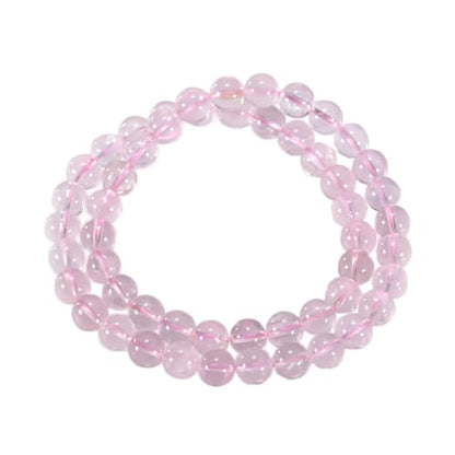 14in Agate Wrap Bracelet for Women Men Natural Round Beaded Agates Stone Healing Stretch Bracelets Elastic Handmade Polished Gemstone Beads Bracelet - color: Pink Quartz, size: 8mm Beads
