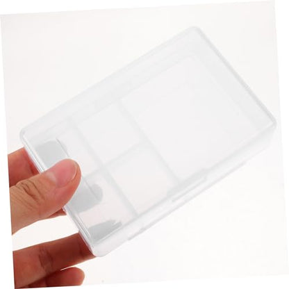 COLLBATH 4pcs Storage Box Transparent Plastic Parts Organizer with Compartments for Jewelry Tools and Small Items Lightweight and Portable Design