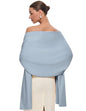 PULI Women's Pashmina Shawl Wraps for Evening Dress Large Scarf Blanket Long Wedding Bridal Winter Warm Shoulder Wrap - color: Blue