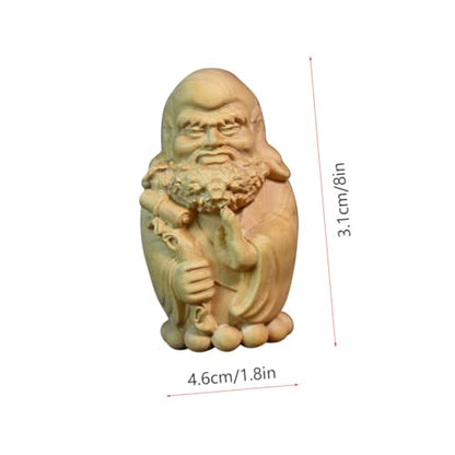 Bodhidharma Hand-Carved Wooden Statue Ornament Yellow Birch Material Zen Decor for Home Office Unique Desktop Figure for Meditation Spaces