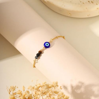 Triple Threat Protection Bracelet for Women,Evil Eye Natural Healing Crystal Beaded Bracelet for Protection - style: Triple Threat Bracelets (Link)