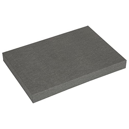 Bigso Karin KD Collapsible Storage Box with Labelframe for Easy Identification - Simple Assembly without Tools - Decorative Storage Boxes with Lids - 8.9in x 12.4in x 5.4in - Light Gray