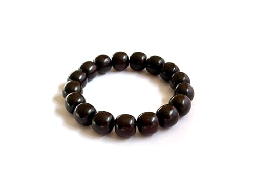 Authentic Red Sandalwood Bracelet for Men Women, Handmade Wood Bead Bracelet, Multiple Styles for Meditation, Daily Wear, Stress Relief & Gift - color: Pure Sandalwood 12x13mm Bead