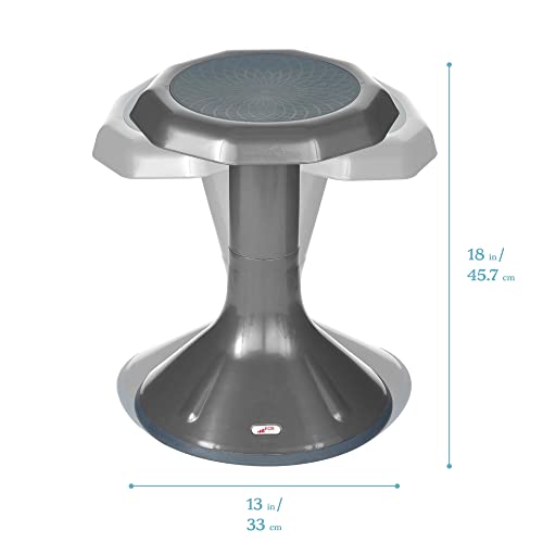 ECR4Kids ACE Active Core Engagement Wobble Stool, 18-Inch Seat Height, Flexible Seating, Grey - color: Grey