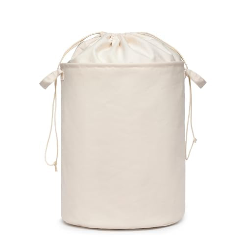 Foldable Storage Bins with Lids Cotton Canvas Rectangular Storage Box Ideal for Organization Lightweight and Durable (13.78 x 17.52) - size: 13.78 x 13.78 x 17.52"