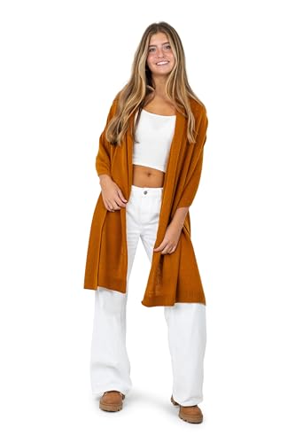 Velanio Cashmere Luxury Knitted Wrap Travel Shawl Scarf, Pashmina Stole, All-Season Scarf for Women Cashmere Wool Blend - color: Sienne