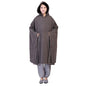Unisex Meditation Buddhist Cloak Autumn Winter Warm Hooded Oversize Coat - color: Gray, size: X-Large