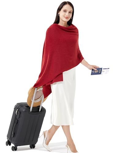 Soft Cashmere Blend Wrap Chic Scarf Stole for Women Wayfarer Travel Extra Large 87"x28" - color: Rust Red