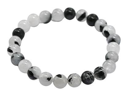 Amazing Gemstone Crystal Bracelet for Women Men's Gifts - Protection Healing Crystal Bracelet - 8mm Gemstone Beaded Stretchable Bracelet Pulseras Para Hombres Mujer Stocking Stuffers Mothers Day Gift (Black Rutilated Quartz) - color: Black Rutilated Quart