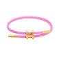 OSIRIDEH2 Bracelet with Adjustable Design Polished H Shape Buckle, Bracelets for Women, 18k Gold-plated Buckle Design Titanium Steel Wire Rope Women's Gift Jewelry - color: Pink Gold
