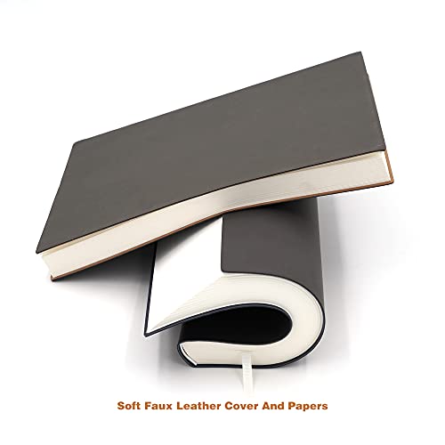 Large Thick Journal Notebook, Blank Papers, A4 8.4x11.4 inches, 416 Pages, Soft Faux Leather Cover Sketchbook for Writing Drawing (Black, Plain) - color: Black, Plain, 416Pages