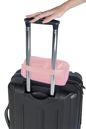 BlueHills Ultra Compact Travel Blanket Pillow in Portable Bag Case Soft with Strap Backpack Clip Premium Cozy Soft Compact Pack Large Blanket for Airplane Flight Layover - (Pink C006, 70 x 56 inch) - color: C006-pink