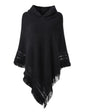 Ferand Ladies' Hooded Cape with Fringed Hem, Crochet Poncho Knitting Patterns for Women
