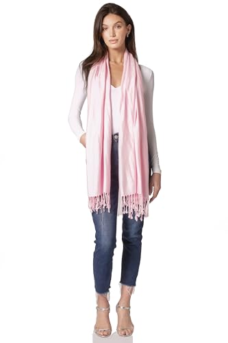 Sakkas 78" X 28" Rayon from Bamboo Soft Solid Pashmina Feel Shawl/Wrap/Stole - color: Baby Pink