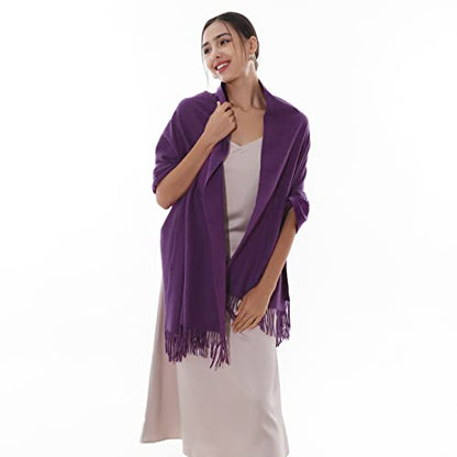 RIIQIICHY Winter Scarfs for Women Pashmina Shawls Wraps for Evening Dresses Large Warm Soft Scarves - color: Purple-1