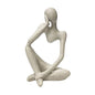 prosfalt Sandstone Resin Thinker Style Abstract Sculpture Statue Collectible Figurines Home Office Bookshelf Desktop Decor(Sandstone - Left Reverie) - color: Sandstone - Left Reverie