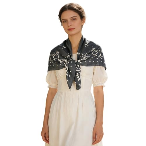 35" Head Scarf Large Square Scarf Like Cotton Hairscarf Fashion Scarves Bandana Night Sleeping Wraps for Women B01 - color: Navy Paisley