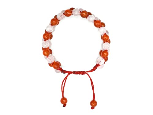 Amazing Gemstone Bracelet for Love Manifestation - Rose Quartz and Carnelian Bracelet Set for Men Women Healing Calming Anxiety Stress Relief Gifts Pulseras Para Hombres Mujer Stocking Stuffers - color: Rose Quartz & Carnelian