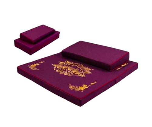 Meditation Mats,Futons, Household Folding, Thickened Fabrics, Coconut Palm, Kneeling Mats(Size:60x60cm(24x24inch),Color:Purple) - color: Purple, size: 60x60cm(24x24inch)