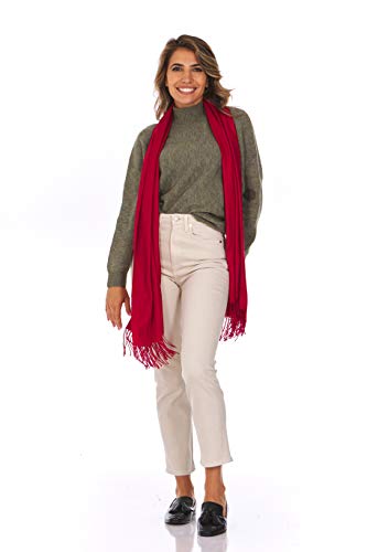 Shawl Wrap for Women Large Pashmina Scarf Evening Dress Bridesmaid Wedding Bridal - color: Cranberry