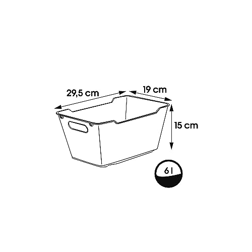 Keeeper Storage Box with Textured Surface, Plastic, Grey, 6 l - color: Gray, size: 6 l