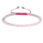 Keleny Natural Gemtones 4mm Round Beads Crystal Adjustable Braided Macrame Tassels Bracelets Unisex - color: Pink