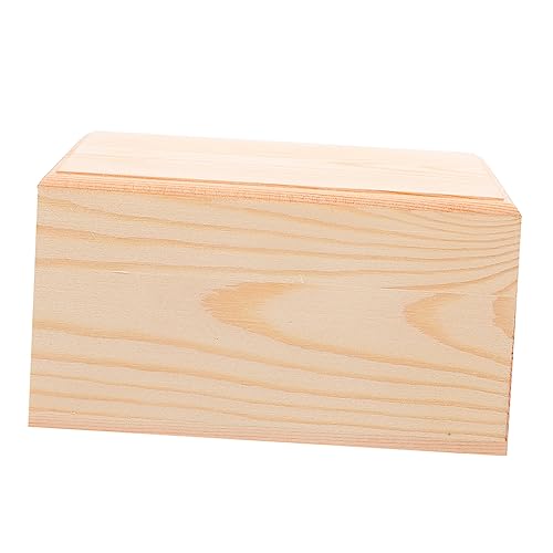 Outanaya Wooden Storage Box with Lid Square Sundries Organizer for Jewelry Gifts and More Premium Pine Material Design for Desktop Use - size: 12.5X12.5X6CM