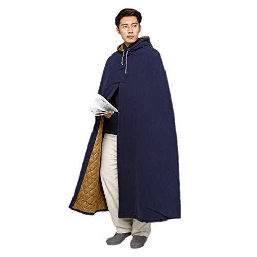 Unisex Men Women Meditation Buddhist Cloak Winter - color: Navy Blue, size: X-Large