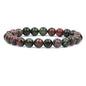 Keleny Gem Semi Precious Gemstones 8mm Natural Quartzite Stone Round Beads Rock Crystal Jasper Stretch Bracelet 7 Inch Unisex - color: Green Unakite