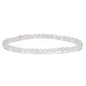 Angelstones Natural Gemstone Small Beaded Stretch Bracelet, 4mm Faceted Round Beads, Crystal Healing Bracelet for Women - color: Blue Moonstone