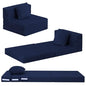 MeMoreCool Foldable Futon Chair Bed for Kids, Toddler Sofa Mattress, Convertible Foam Floor Couch, Tri-fold Sleeping Mattress (Navy) - color: Navy