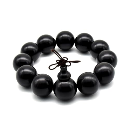 Zen Dear Unisex Natural Ebony Wood Buddhist Prayer Bead Necklace Bracelet Tibetan Prayer Mala Beaded Black - style: 20mm 12beads