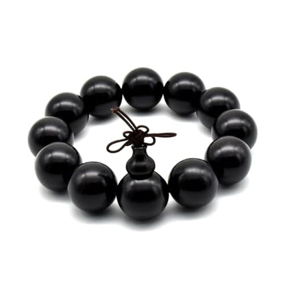 Zen Dear Unisex Natural Ebony Wood Buddhist Prayer Bead Necklace Bracelet Tibetan Prayer Mala Beaded Black - style: 20mm 12beads