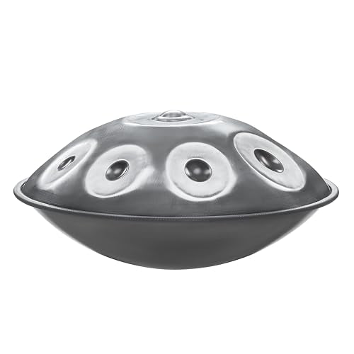 Handpan Steel Drum Instrument 440Hz 10 Notes in D Minor 22inches Handmade, Percussion Instrument - color: Moonlight Silver, size: 440Hz