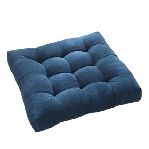 Thick Floor Seating, Floor Square Tufted Meditation Cushion Cotton Linen Multicolor Multiple Sizes for Adults(Blue,45x45cm) - color: Blue, size: 45x45cm