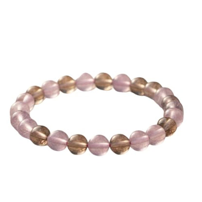 The Alchemist's Arcanum Adjustable Beaded Wrist Accessory for Men and Women, Stretch Fit Stone Bead Jewelry for Daily Wear and Gifting - color: Amethyst & Smoky Quartz