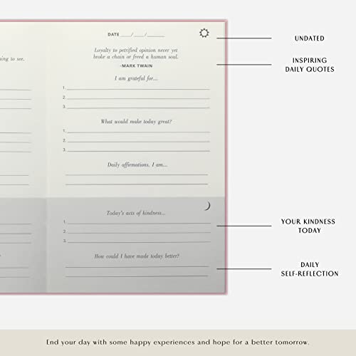 The Gratitude Journal : More Happiness, Positivity, Affirmation, Productivity, Mindfulness & Self Care - A Simple Undated Hardcover Daily Guide Planner Effective Gratitude Journal for Women (Pink) - color: Pink