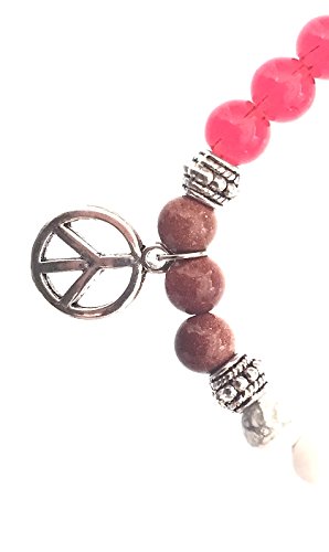 OMA 7 Chakra Semi Precious Stones Tibetan Buddhist Meditation and Healing Bracelet With Charm Brand - style: Peace