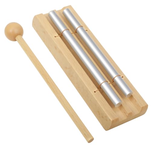 Eastrock Hand Chime Bell Meditation Wind Chimes & Classroom Chime for Mindfulness, Yoga, and Sound Healing Teacher Gifts for Women, Classroom Management Tool & Meditation Accessories（2 Tone） - size: 7.5 inch