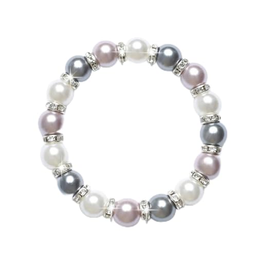Healing Bracelet For Women Anxiety Crystal Bracelet Chakra Beaded Bracelets Rose Quartz Crystals And Healing Stones Yoga Bead Bracelet Calming Stretch Bracelet Stress Relief Gifts For Women - color: Silver-Shell Bead