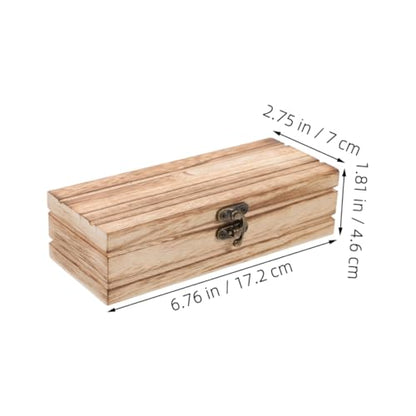 Mobestech 2pcs Unfinished Wooden Keepsake Box Hinged Lid Rectangular Storage Organizer for Crafts Jewelry and Home Decor Versatile and Elegant Design for Projects