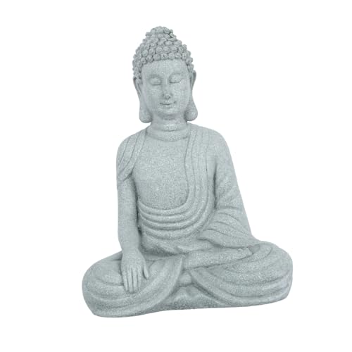 PRETYZOOM Zen Style Sandstone Buddha Statue for Indoor Micro Landscape Decor Home Balcony Adornment Meditation Sculpture for Zen Garden or Desktop