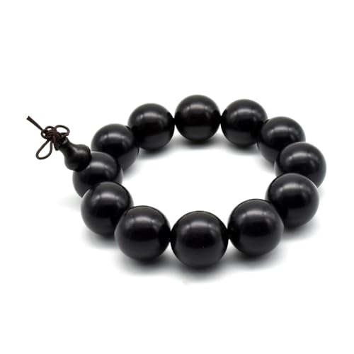 Zen Dear Unisex Natural Ebony Wood Buddhist Prayer Bead Necklace Bracelet Tibetan Prayer Mala Beaded Black - style: 20mm 12beads