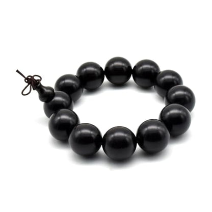 Zen Dear Unisex Natural Ebony Wood Buddhist Prayer Bead Necklace Bracelet Tibetan Prayer Mala Beaded Black - style: 20mm 12beads