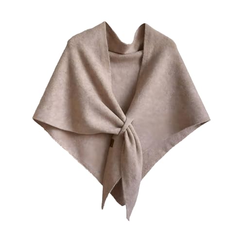 Women's Solid Color Shawl Pashmina Shawl Wraps Cashmere Feel Blanket Scarves Fashion Scarf for Women Gifts - color: Khaki