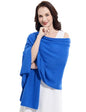 Soft Cashmere Blend Wrap Chic Scarf Stole for Women Wayfarer Travel Extra Large 87"x28" - color: Bright Blue