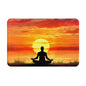 Yoga Meditation Print Flannel Anti-Slip Mat 16x24in Polyester Floor Covering, Full Single-Side Printed - color: Yoga Meditation