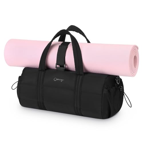 20L Gym Bag for Women, Medium Sport Duffel Bag with Yoga Mat Strap,Wet Pocket, Water-Resistant Adjustable Strap for Gym Yoga, Black - color: Black, size: 20l Medium